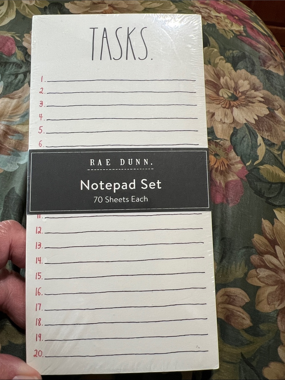 Rae Dunn Notepad set:Tasks List Pad and Wish list (70 Sheets each)